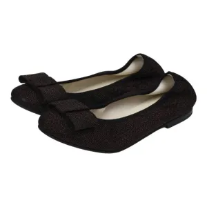 1412 - Black Glitzy Flats for Girl/Teen/Women by London Kids