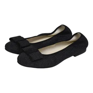 1412 - Black Glitzy Flats for Girl/Teen/Women by London Kids