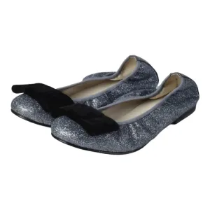 1412 - Silver Glitter Flats for Girl/Teen/Women by London Kids