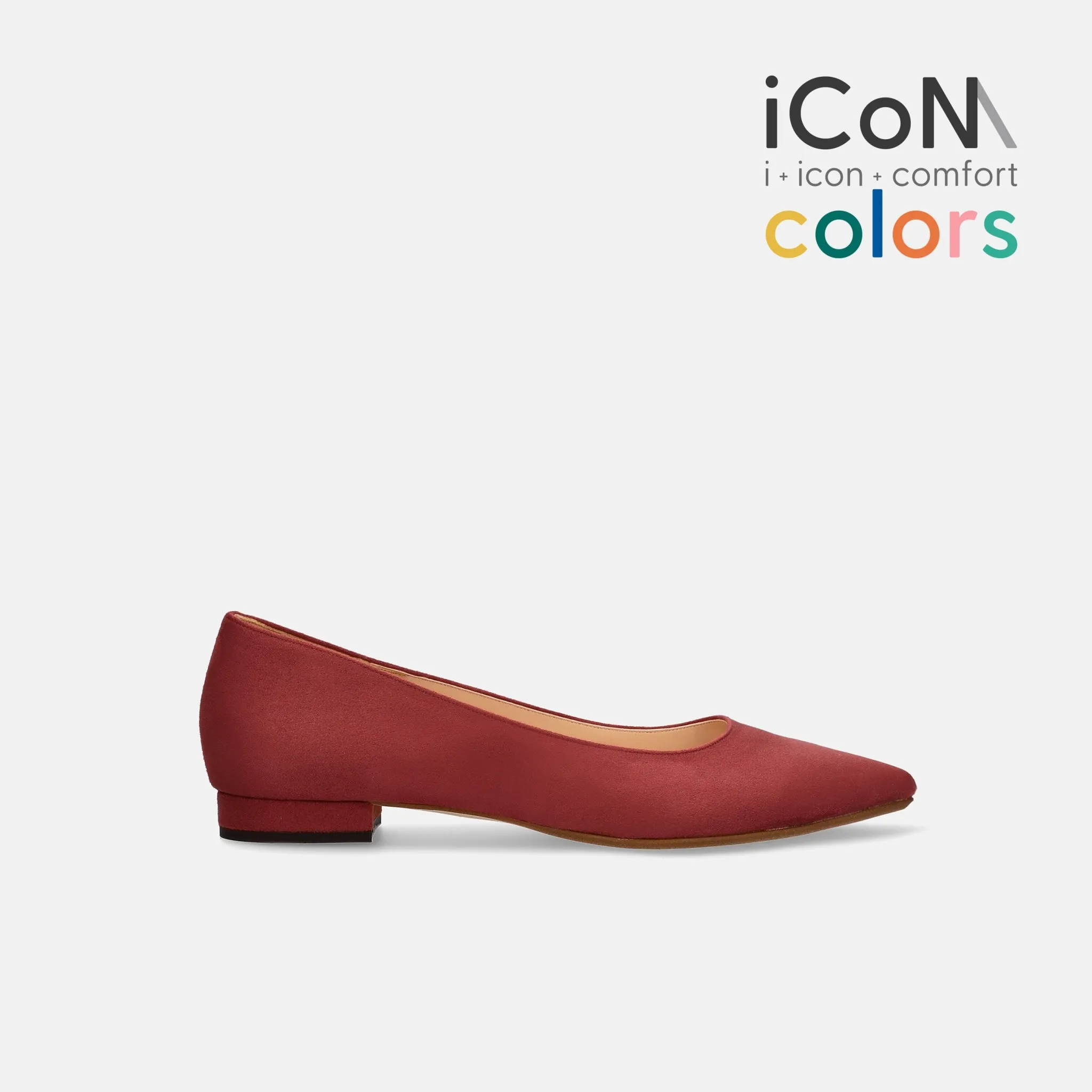 15% OFF: iCoN COLORS: Pointed Toe Suede Flat Shoes (C20142) Bordeaux S