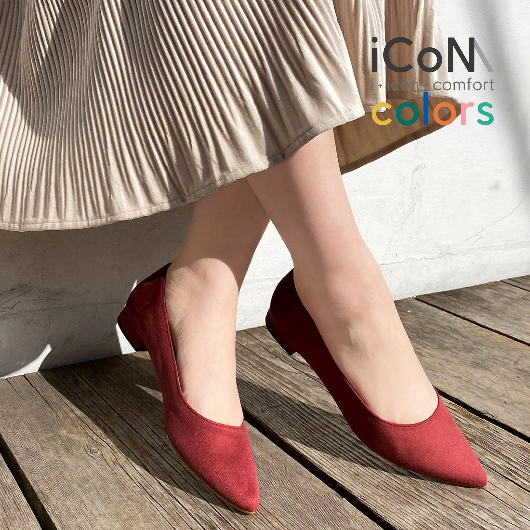 15% OFF: iCoN COLORS: Pointed Toe Suede Flat Shoes (C20142) Bordeaux S