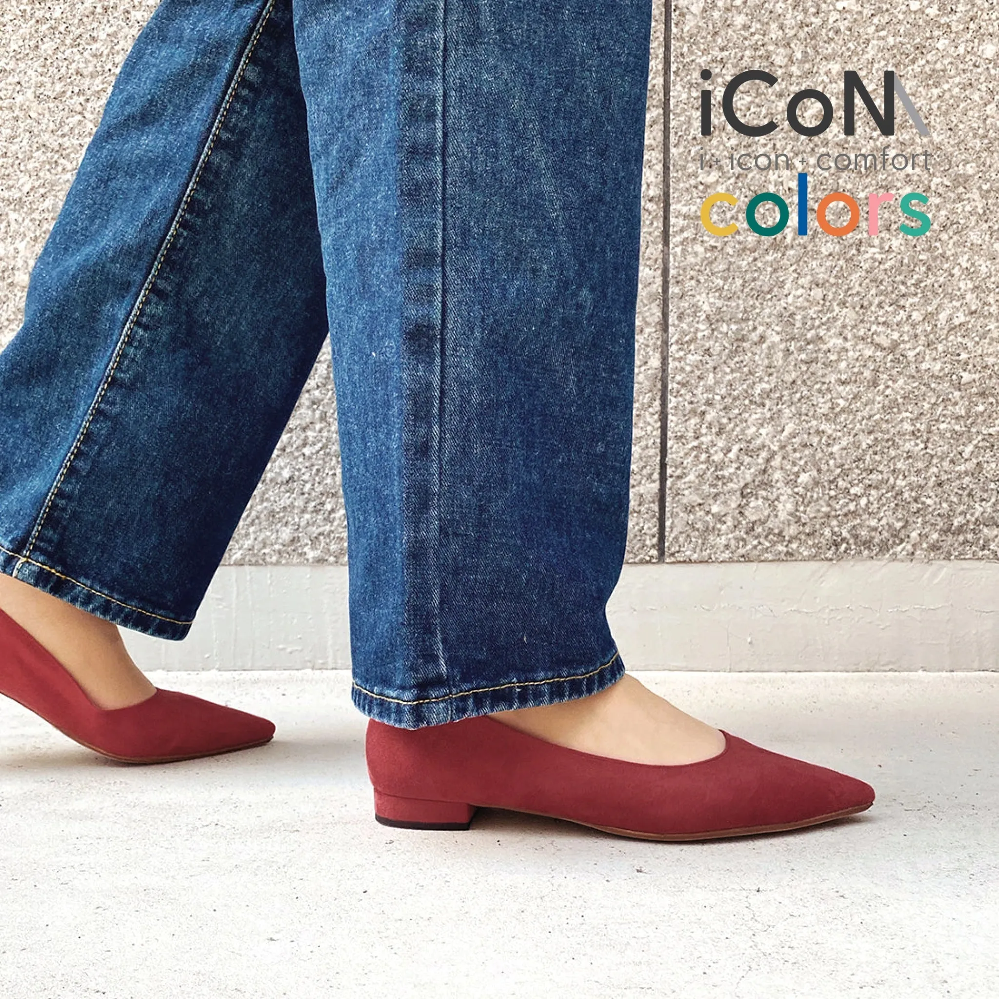 15% OFF: iCoN COLORS: Pointed Toe Suede Flat Shoes (C20142) Bordeaux S
