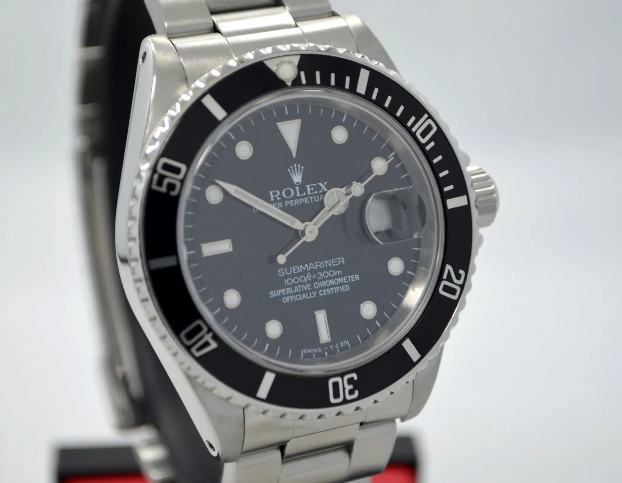 1991 Rolex Submariner 16610 Stainless Steel "X" Serial Wristwatch Box and Papers