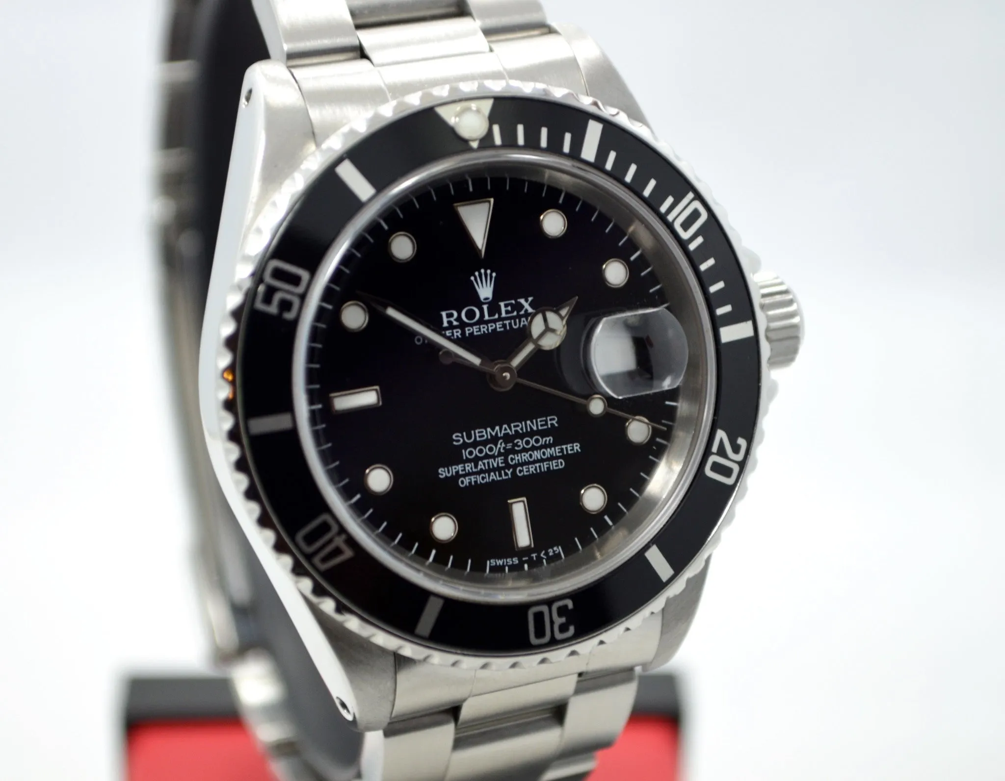 1991 Rolex Submariner 16610 Stainless Steel "X" Serial Wristwatch Box and Papers