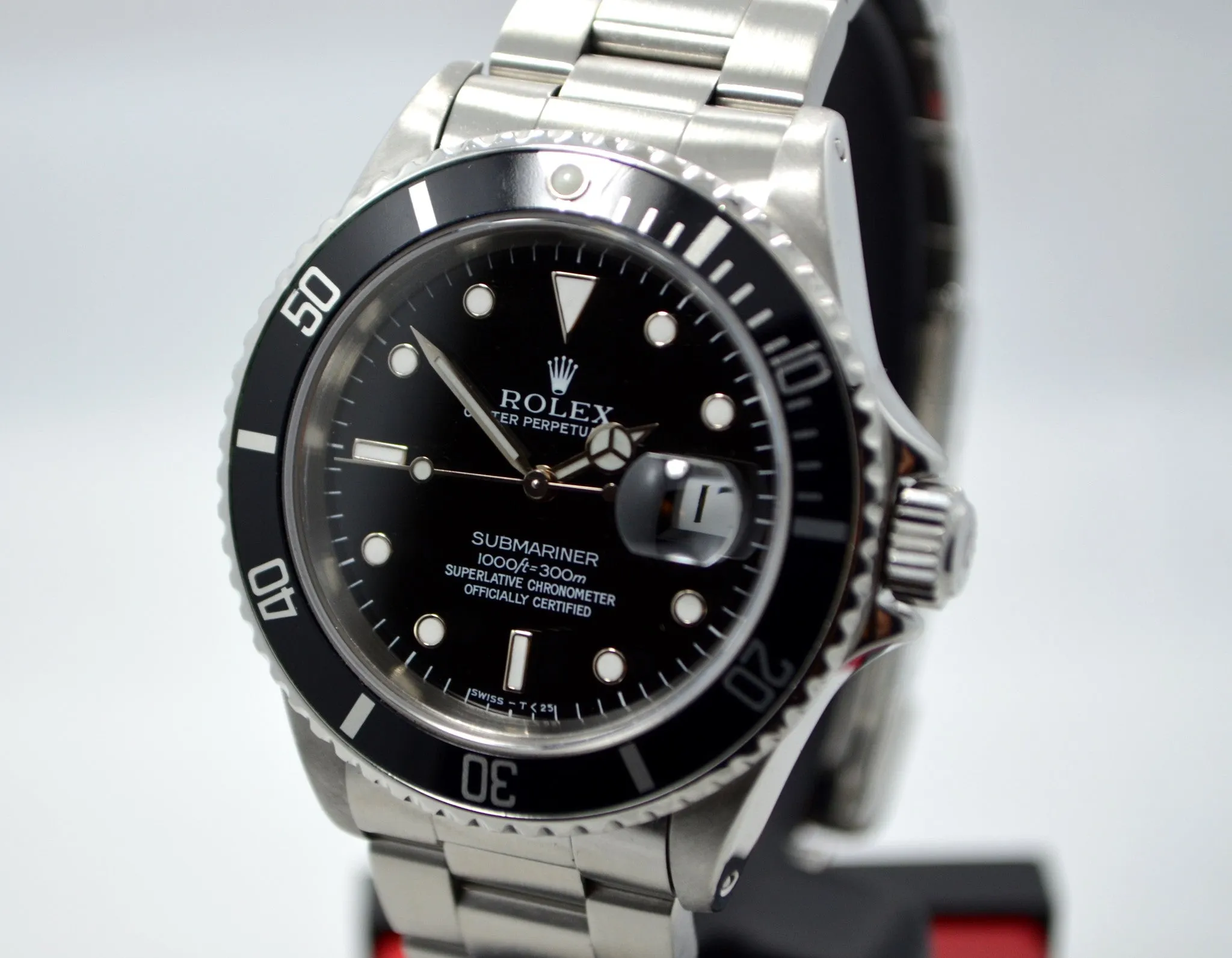 1991 Rolex Submariner 16610 Stainless Steel "X" Serial Wristwatch Box and Papers