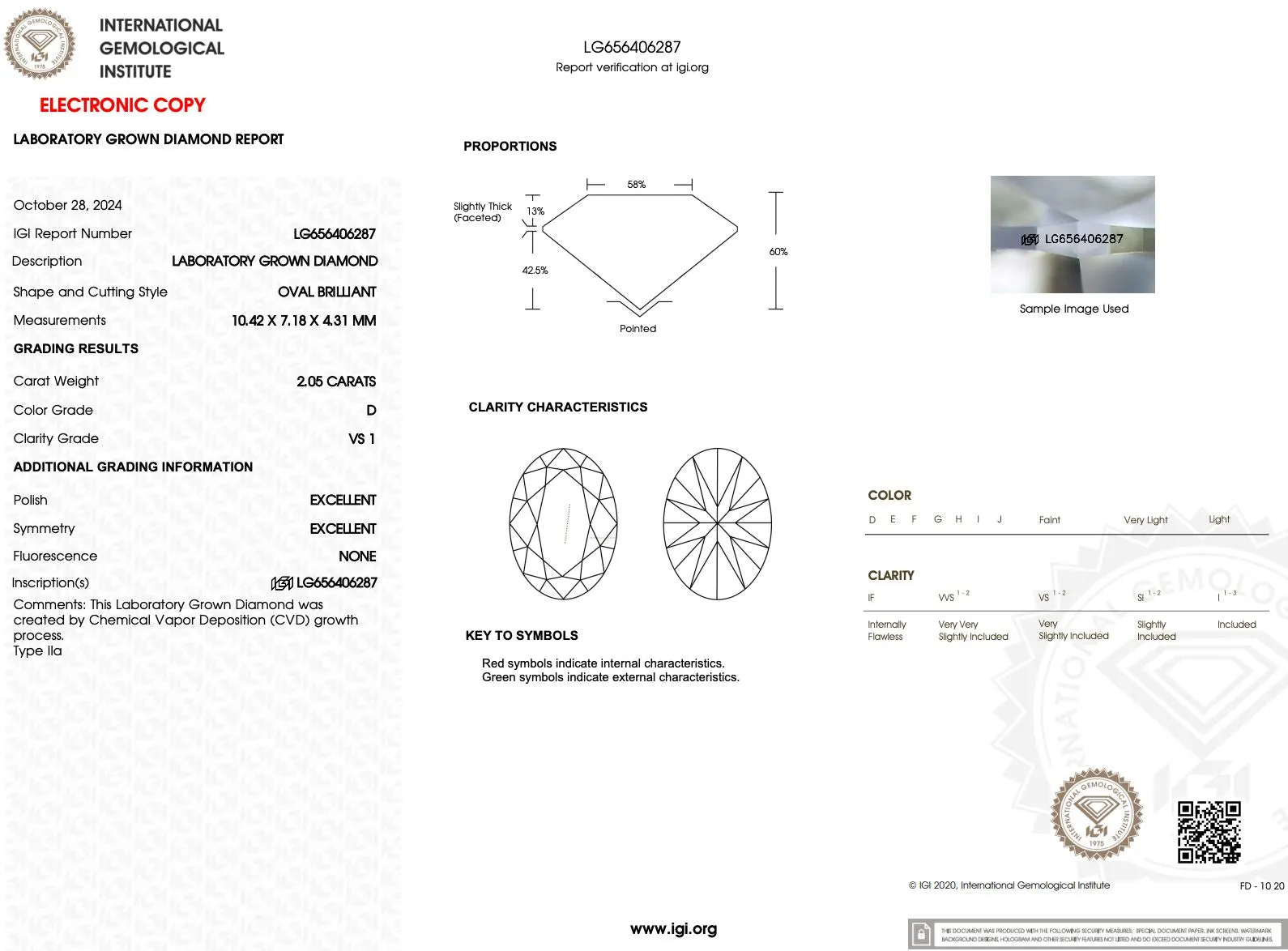 2.05ct D-VS1 Oval Lab Diamond Nova