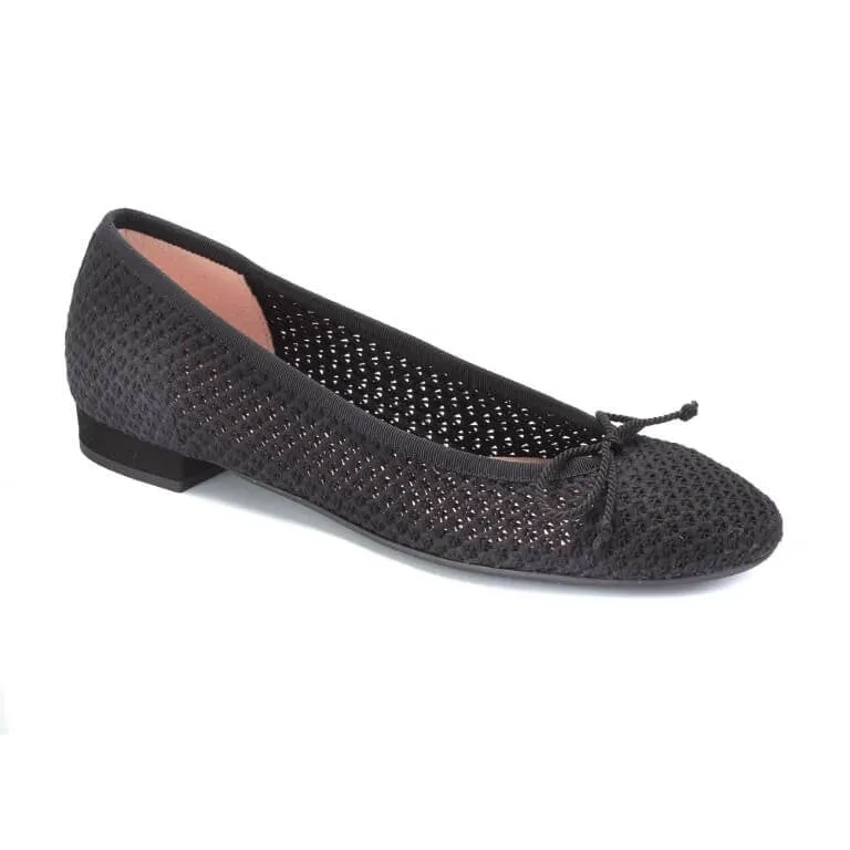 48014 - Black Crochet Teens Bow Flats