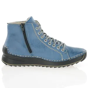 71510- Lace Up Ankle Boots- Blue - Rieker