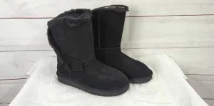 8M BLACK A398686 Koolaburra by UGG Suede Bow Short Boots - Arlena