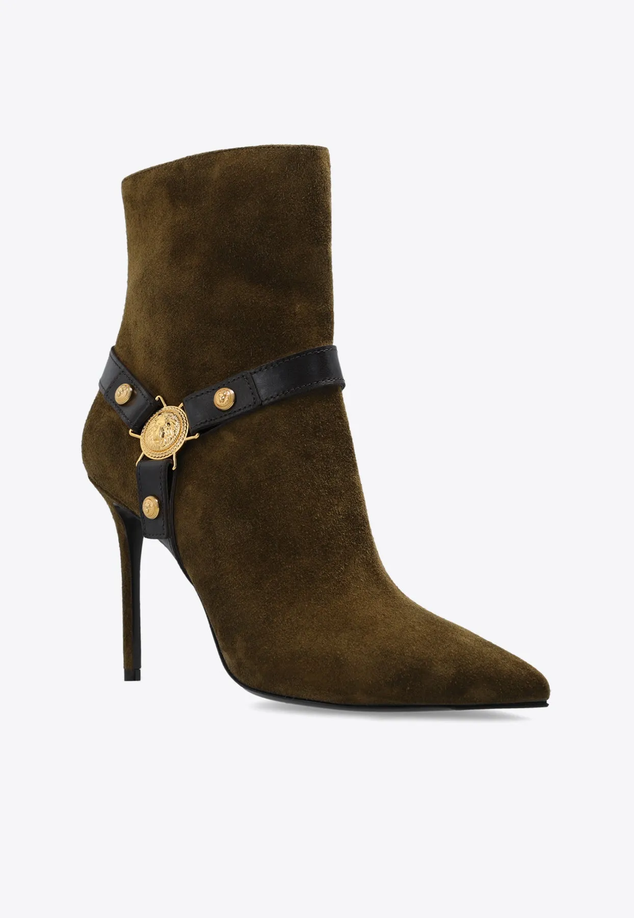95 Signature Lion Coin Suede Ankle Boots