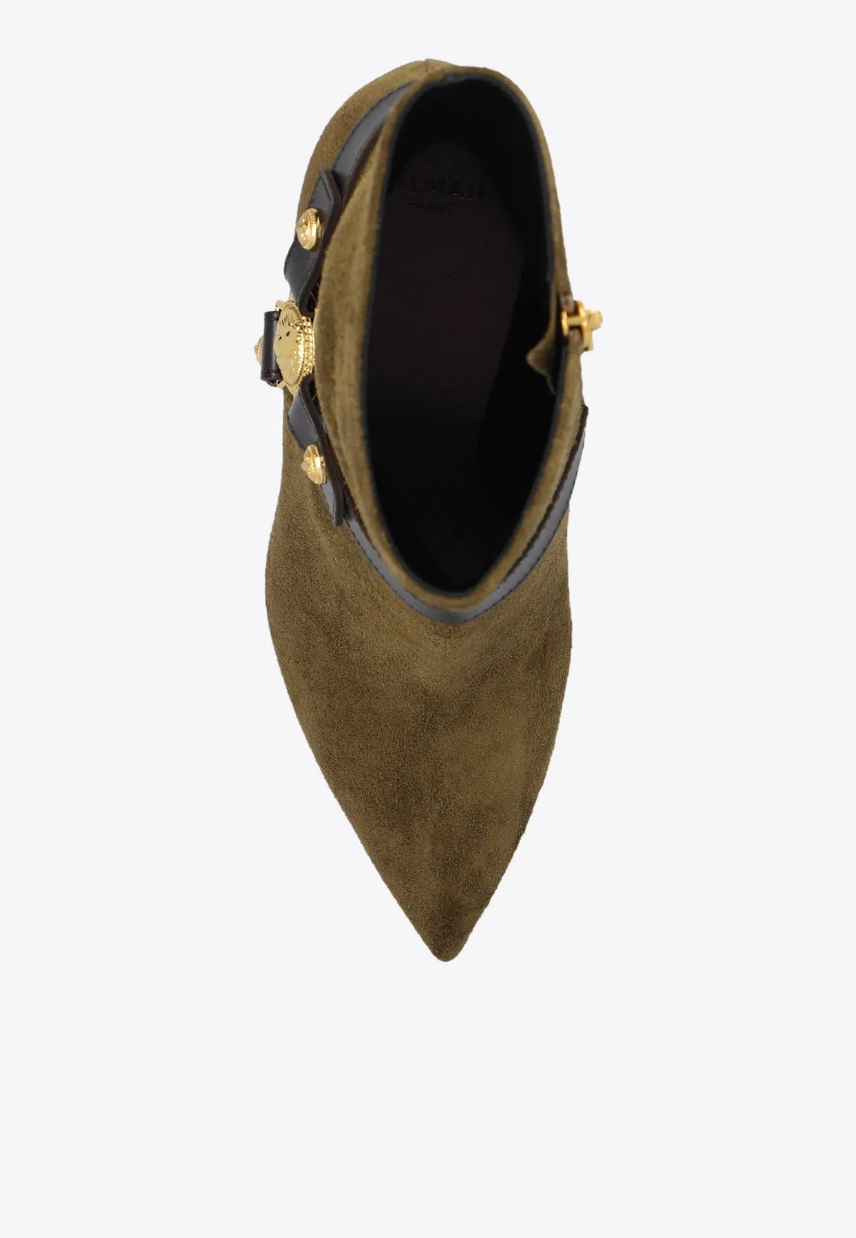95 Signature Lion Coin Suede Ankle Boots