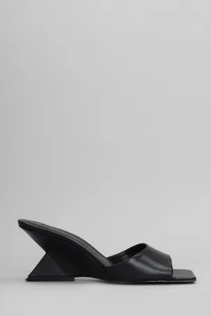 Abbie Sculpt Slipper-Mule in black leather