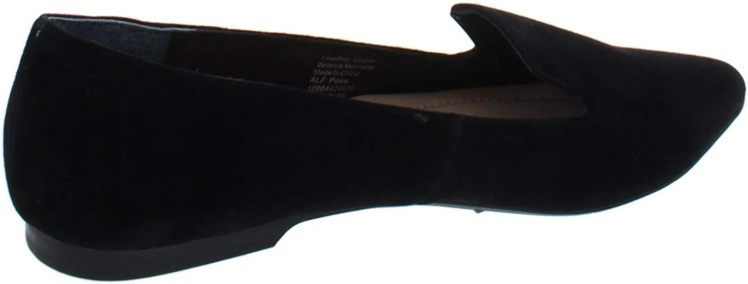 Alfani Womens Poeel Suede Pointed Toe Loafers, Black, Size 6.0