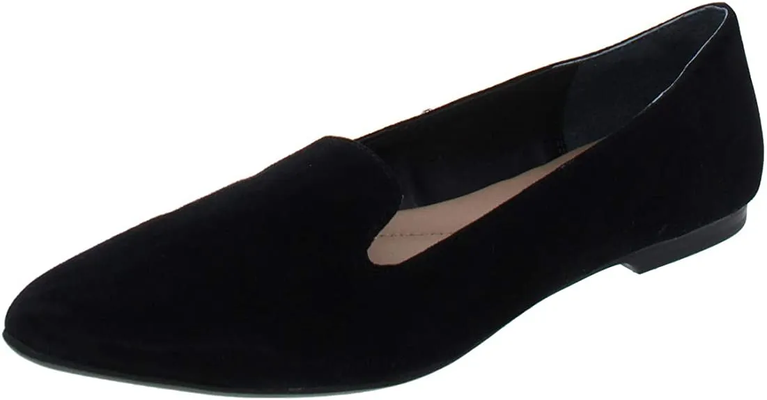 Alfani Womens Poeel Suede Pointed Toe Loafers, Black, Size 6.0