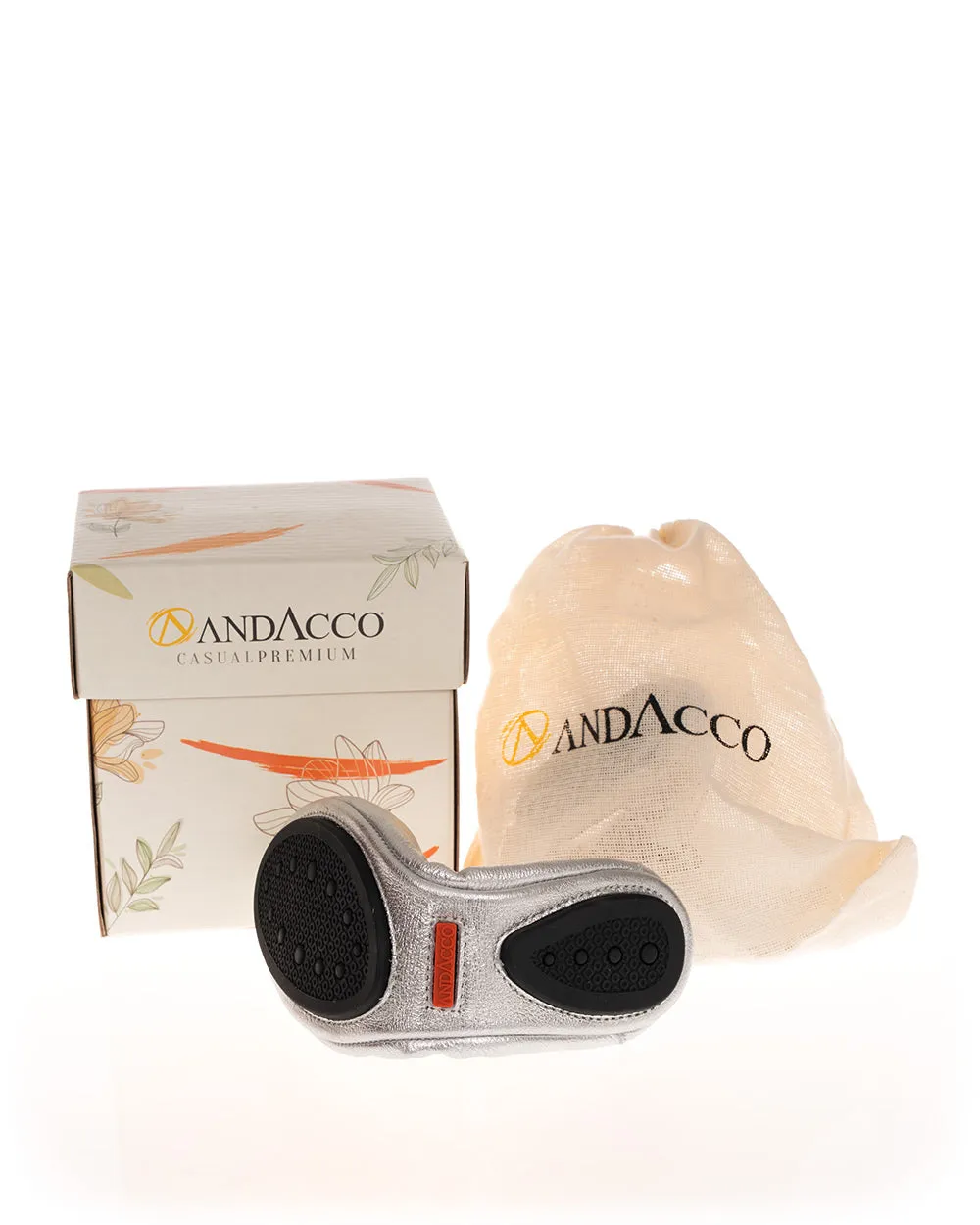 Andacco 1350 Silver Metalic Soft Leather Ballet