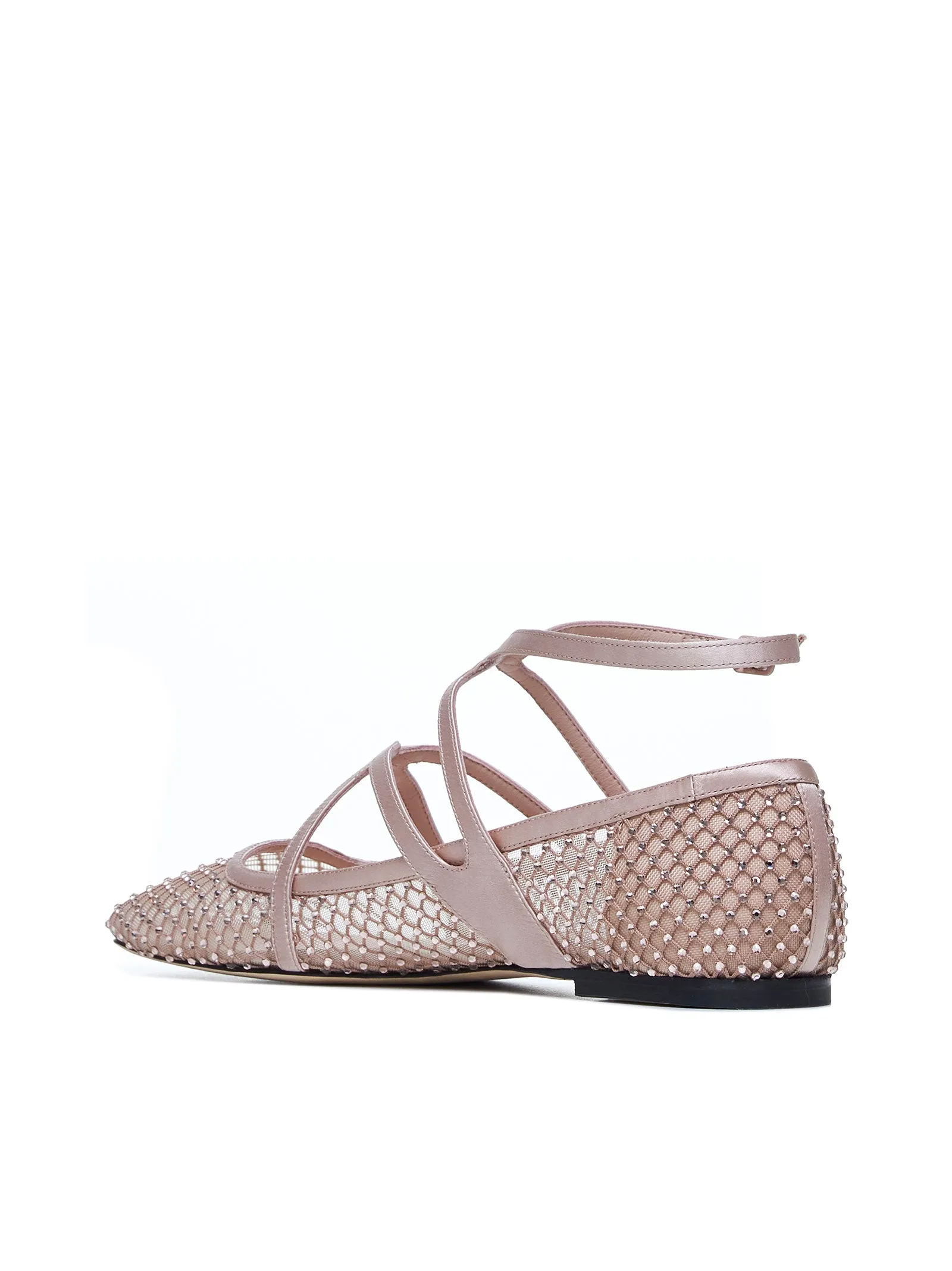 Astoria satin and mesh ballet flats