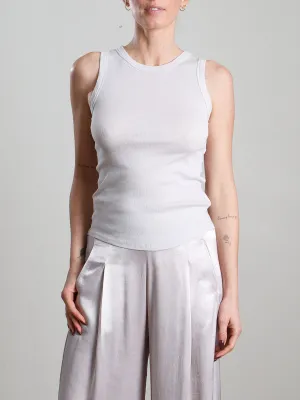 Athena Hi-Neck Tank in Lightweight Rib - Fog