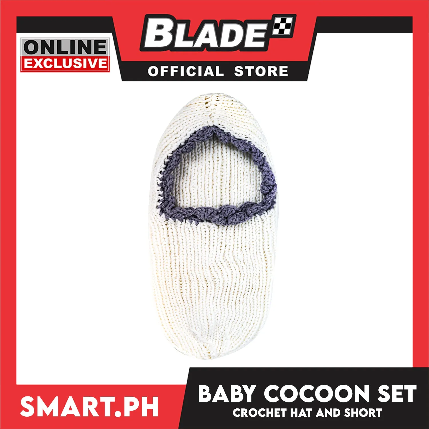 Baby Crochet Short and Winter Warm Hat Cocoon Set (Grey)