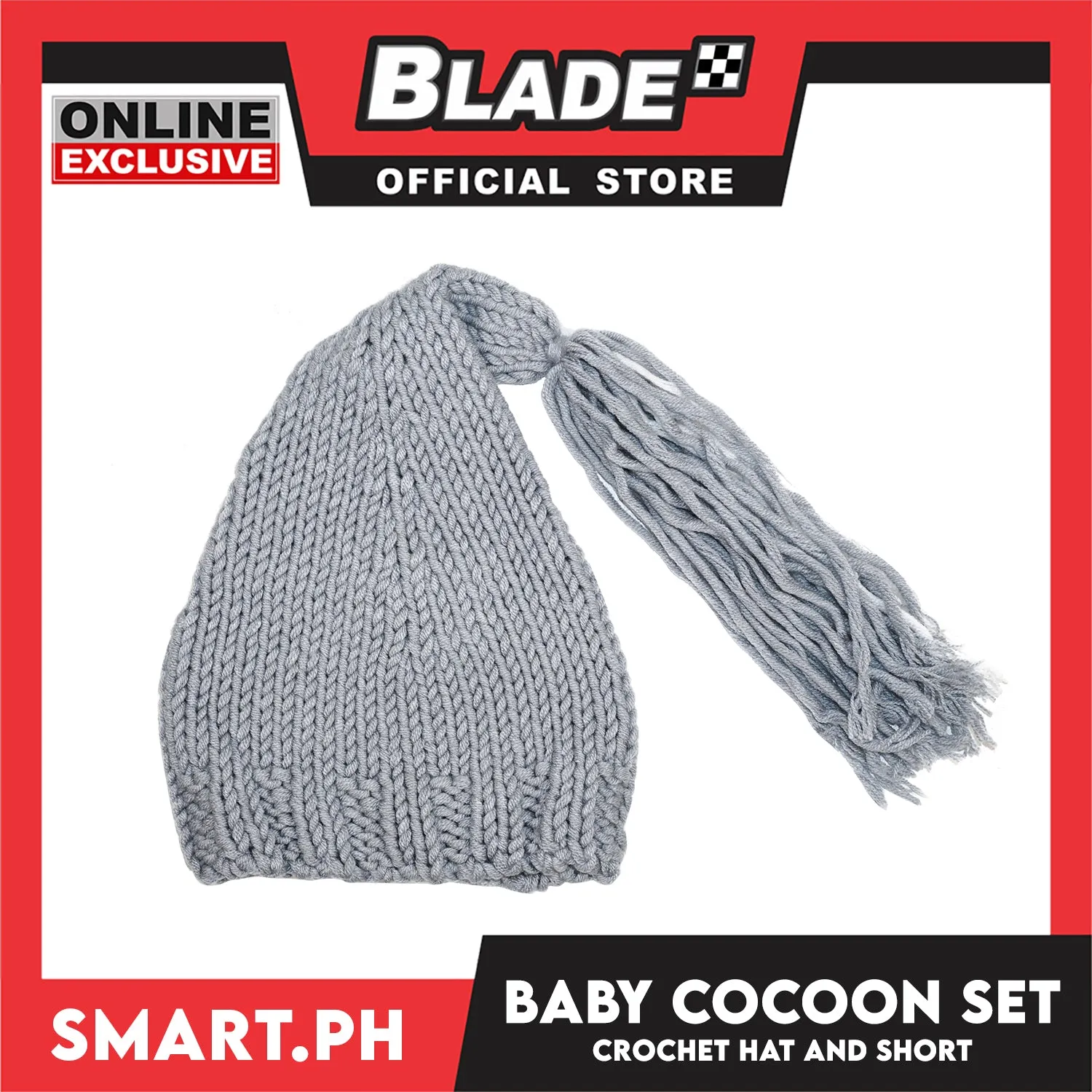 Baby Crochet Short and Winter Warm Hat Cocoon Set (Grey)
