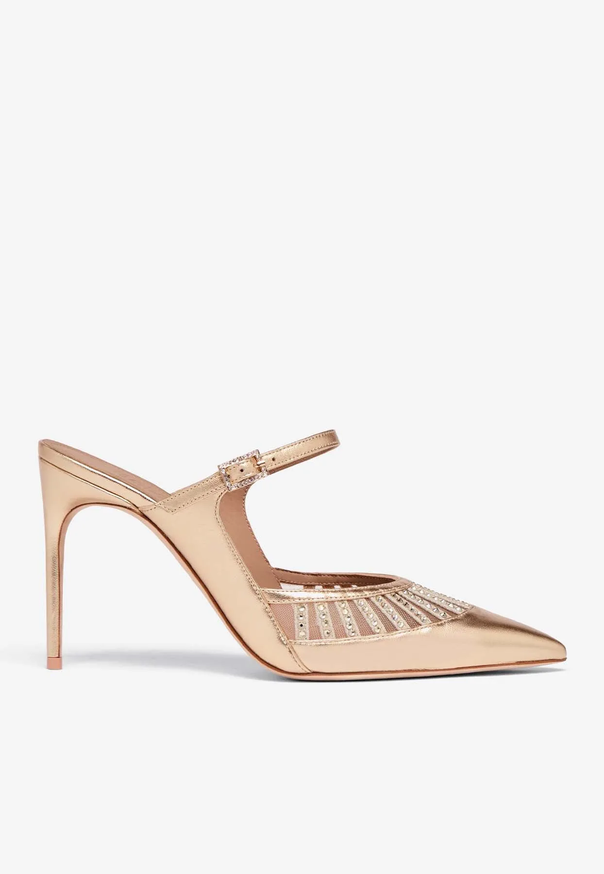 Bardot 90 Metallic Leather Mules