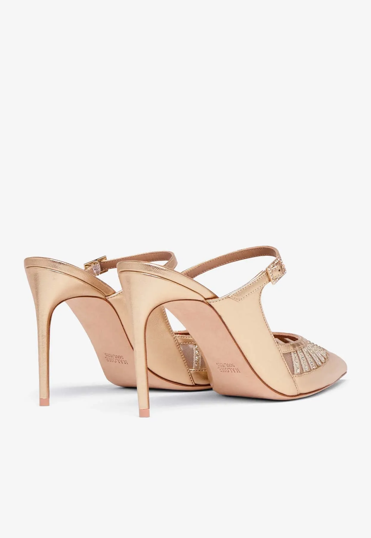 Bardot 90 Metallic Leather Mules