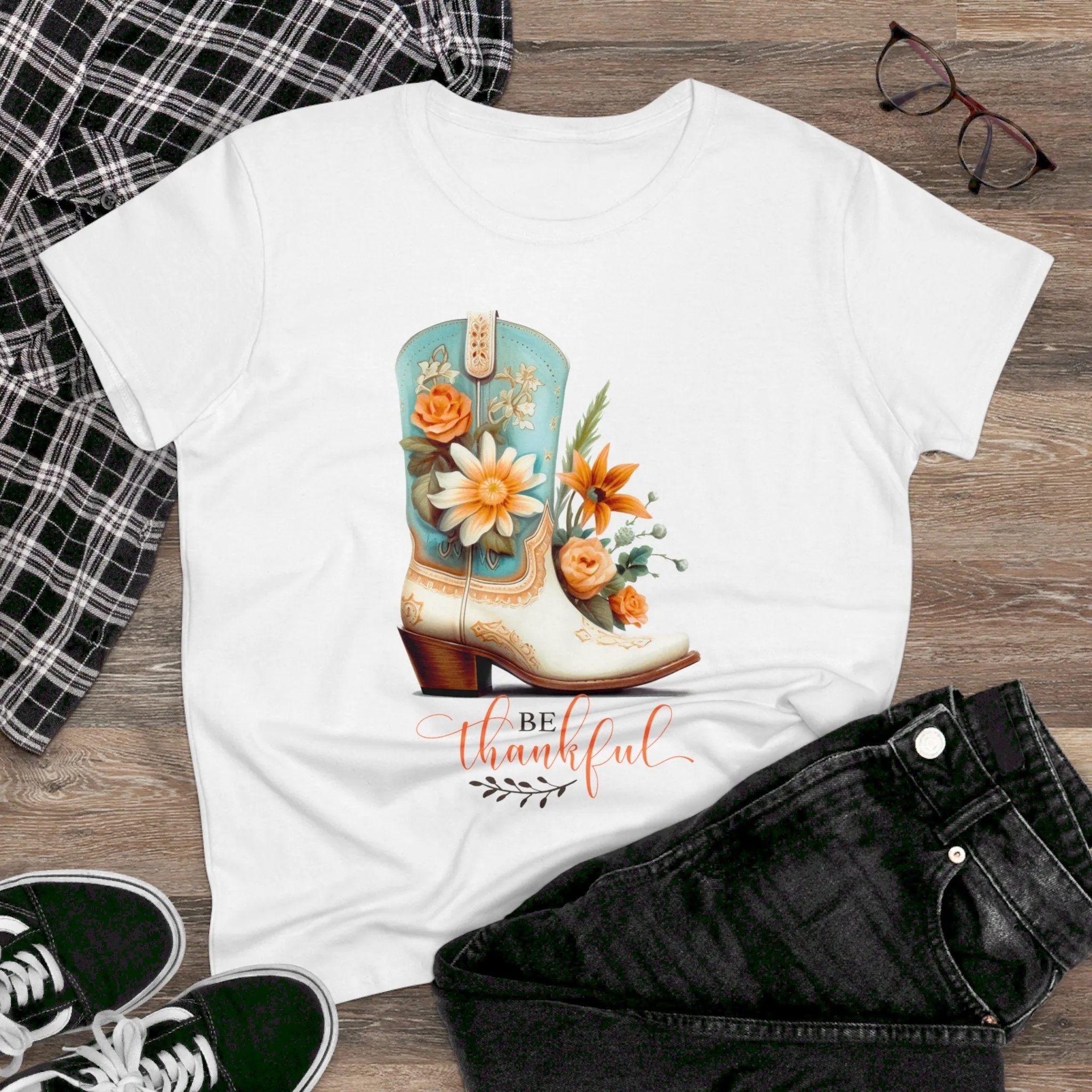 Be Thankful Women's Midweight Cotton Tee
