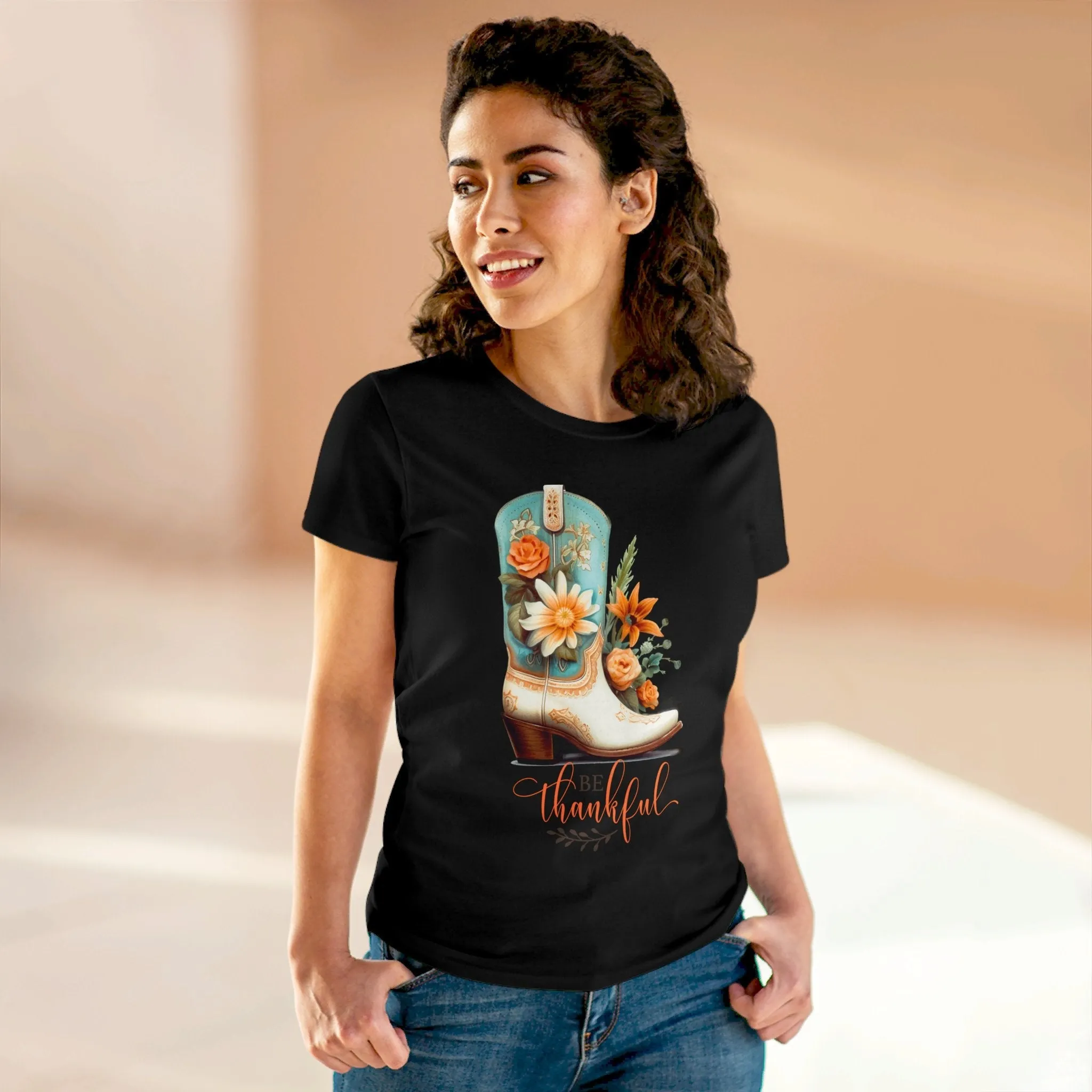 Be Thankful Women's Midweight Cotton Tee