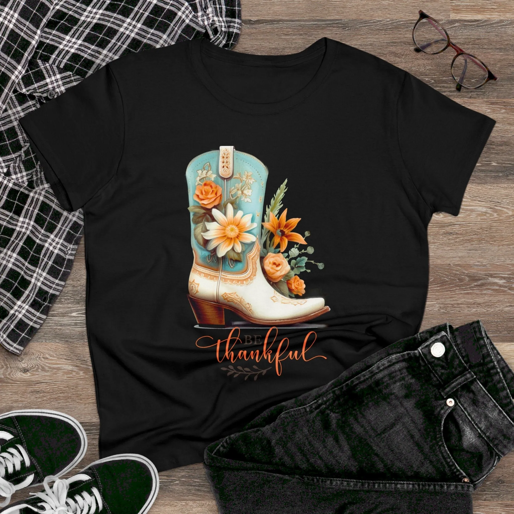 Be Thankful Women's Midweight Cotton Tee