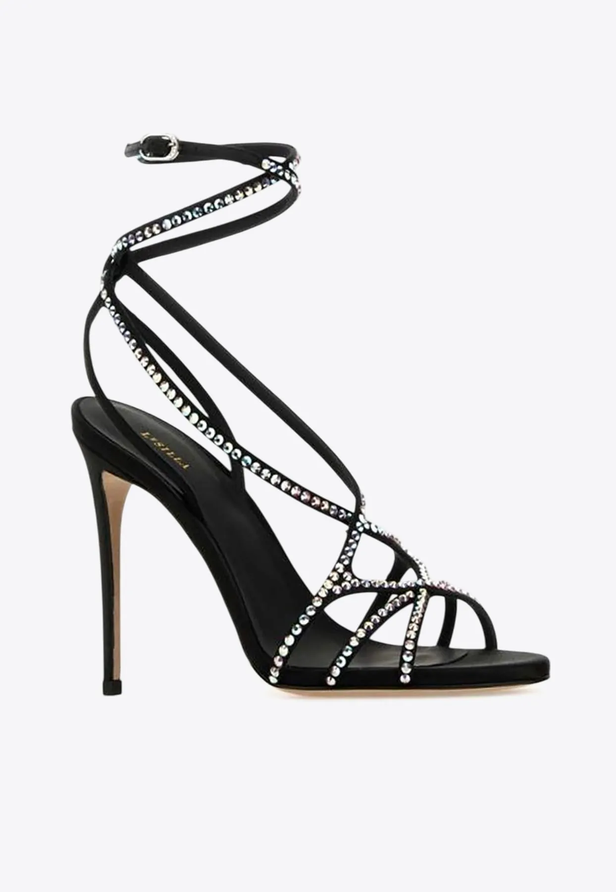 Belen 105 Crystal Embellished Satin Sandals