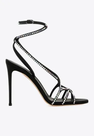 Belen 105 Crystal Embellished Satin Sandals