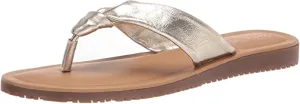 Bella Vita Made in Italy Women's Thong Sandal Flat, Champagne Italian Leather, 9