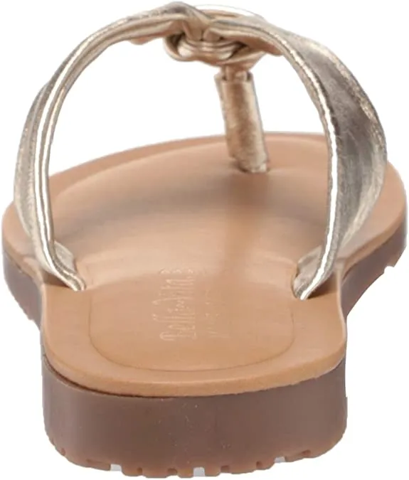 Bella Vita Made in Italy Women's Thong Sandal Flat, Champagne Italian Leather, 9