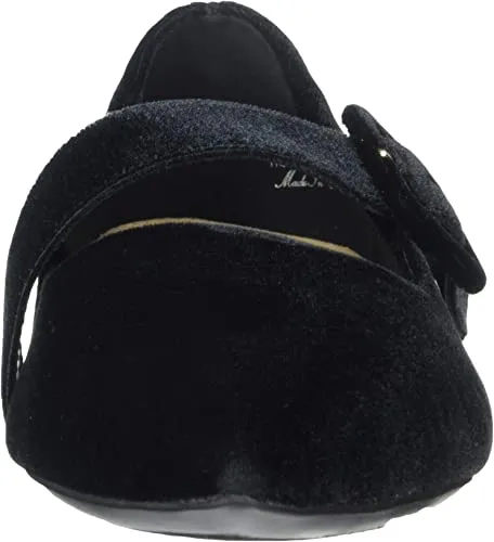 Bella Vita Women's Virginia II Mary Jane Flat Ballet, Black Velvet, 6 M US