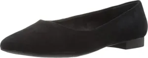 Bella Vita Women's Vivien Flat,Black Kid Suede,US 9.5 M