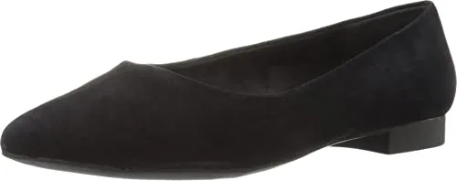 Bella Vita Women's Vivien Flat,Black Kid Suede,US 9.5 M