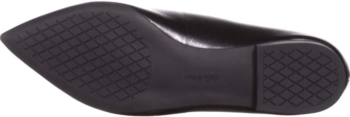 Bella Vita Womens Vivien Leather Pointed Toe Ballet Flats, Black, Size 8.0