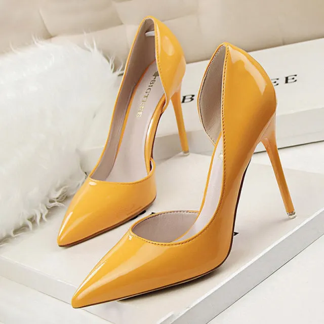 BIGTREE Patent Leather Pump Stilettos