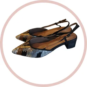 BLACK VIVID SLINGBACK