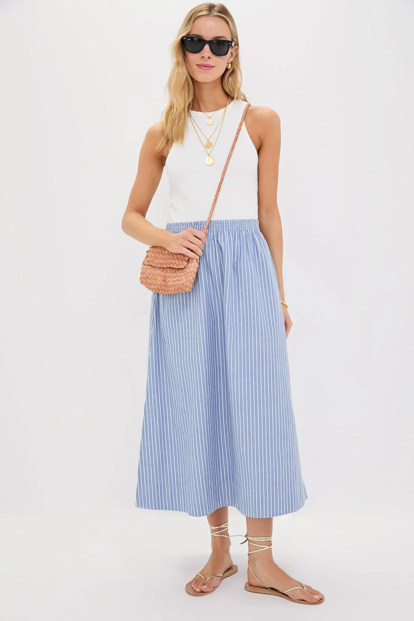 Blue Stripe Athena Skirt