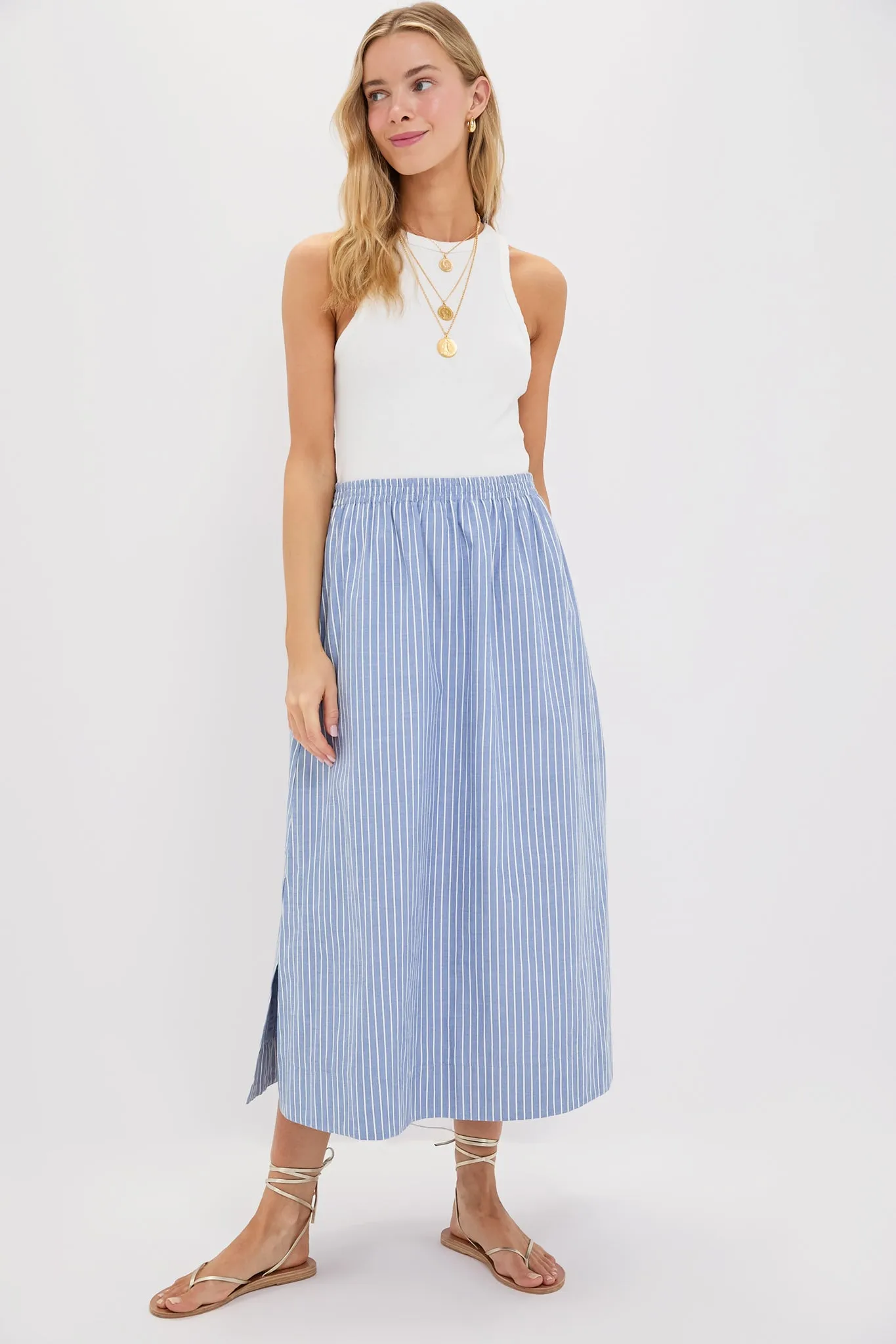 Blue Stripe Athena Skirt