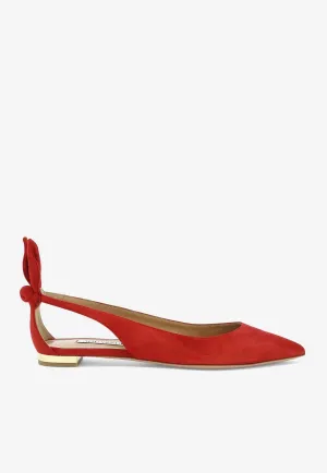 Bow Tie Suede Ballet Flats