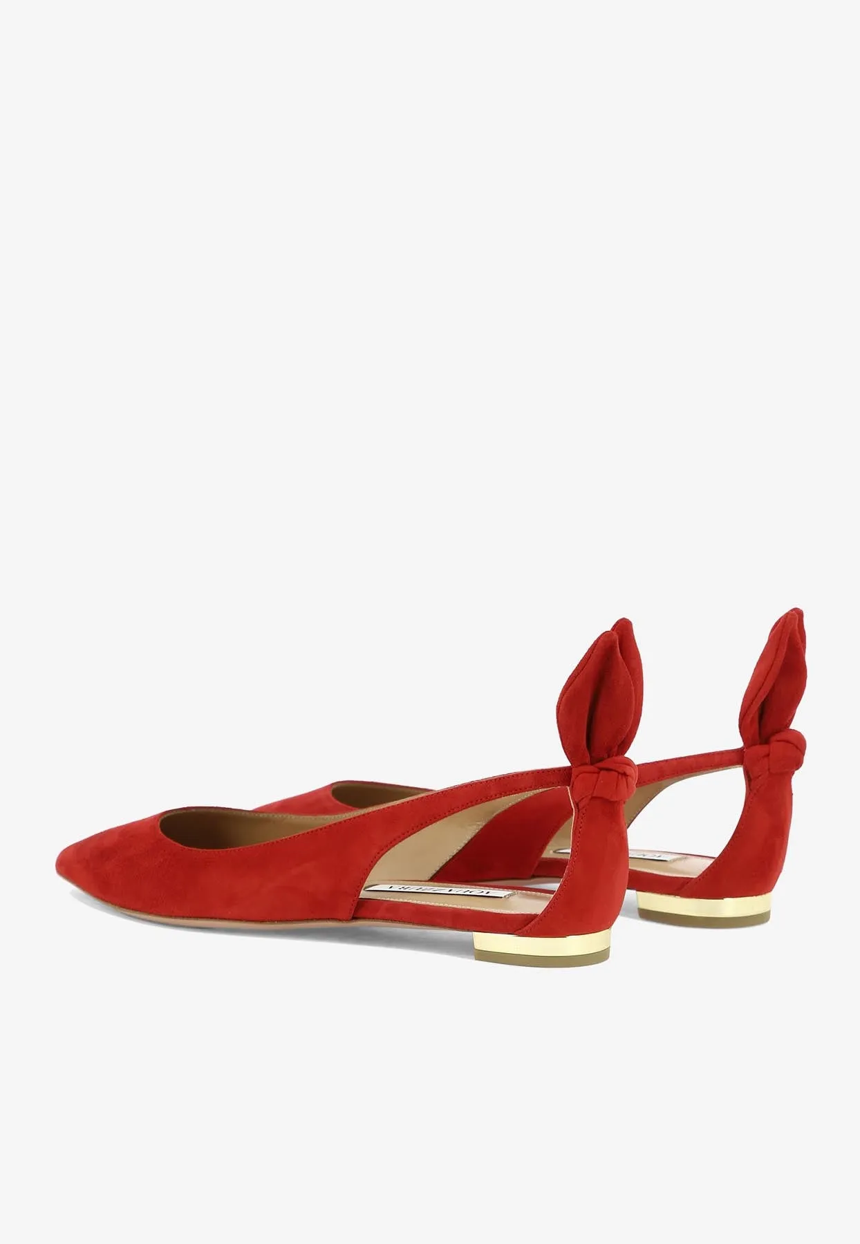 Bow Tie Suede Ballet Flats