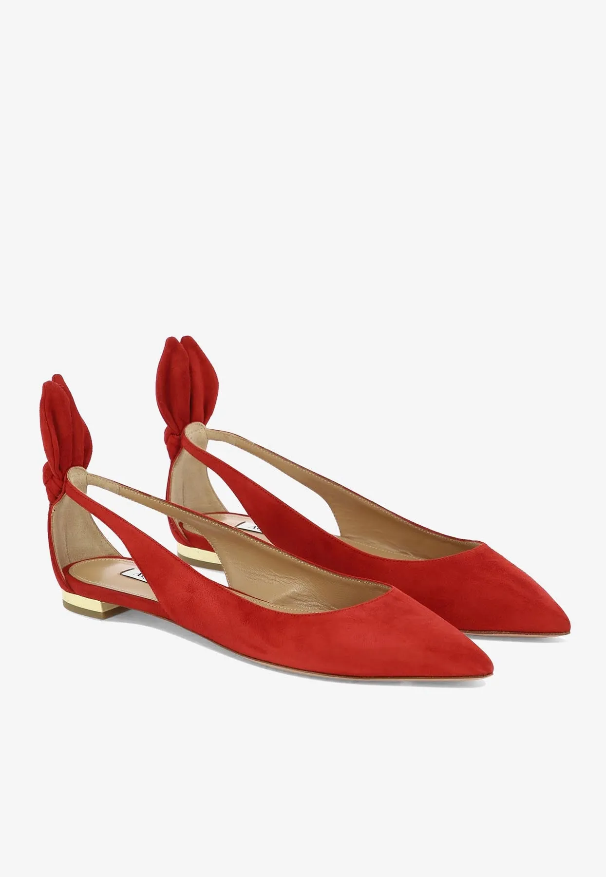 Bow Tie Suede Ballet Flats