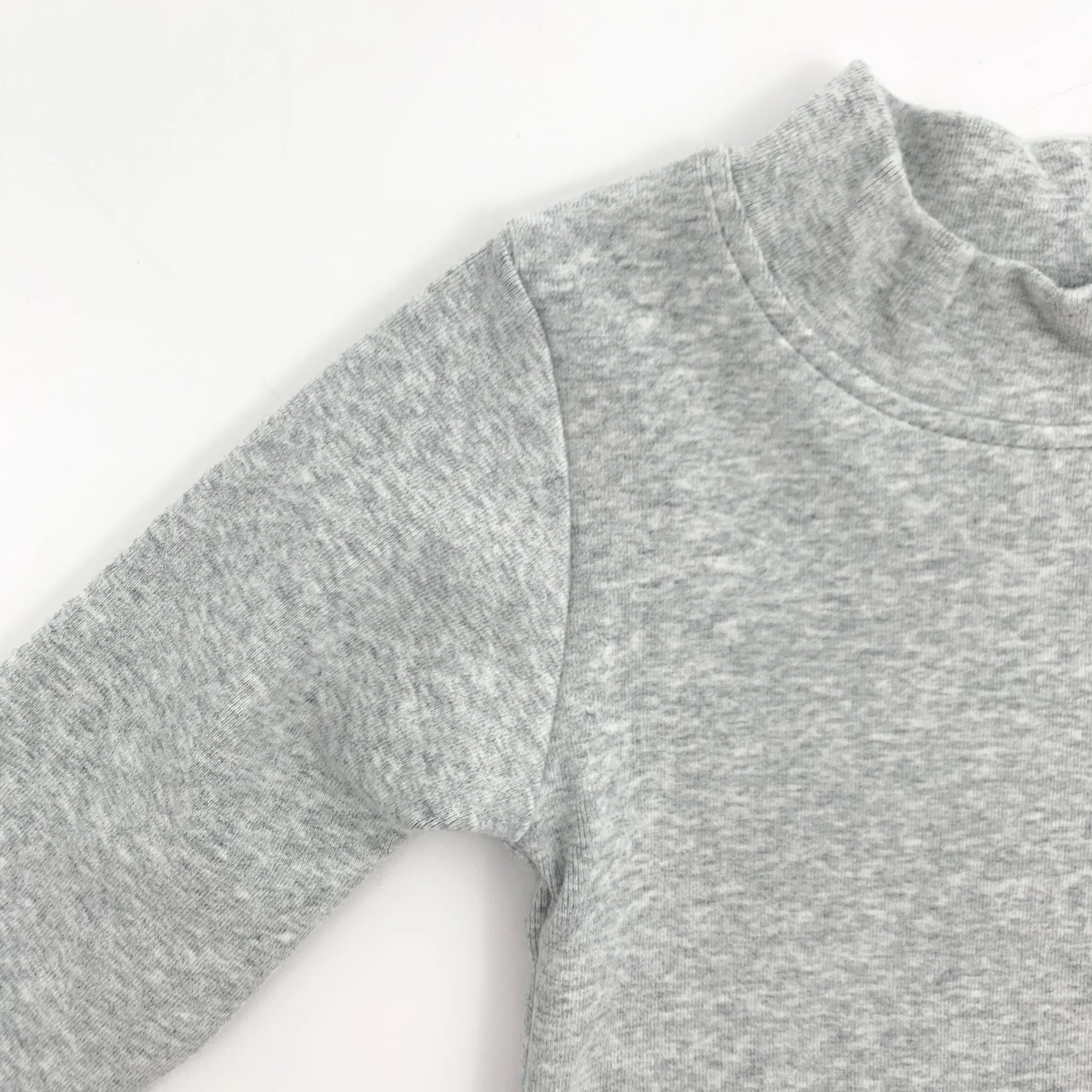 Boys Longline High Neck Sweater - Grey Marl
