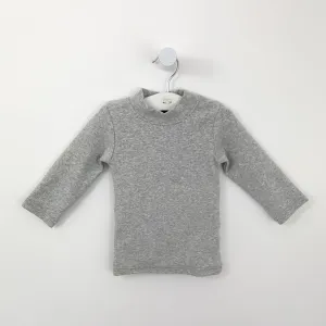Boys Longline High Neck Sweater - Grey Marl