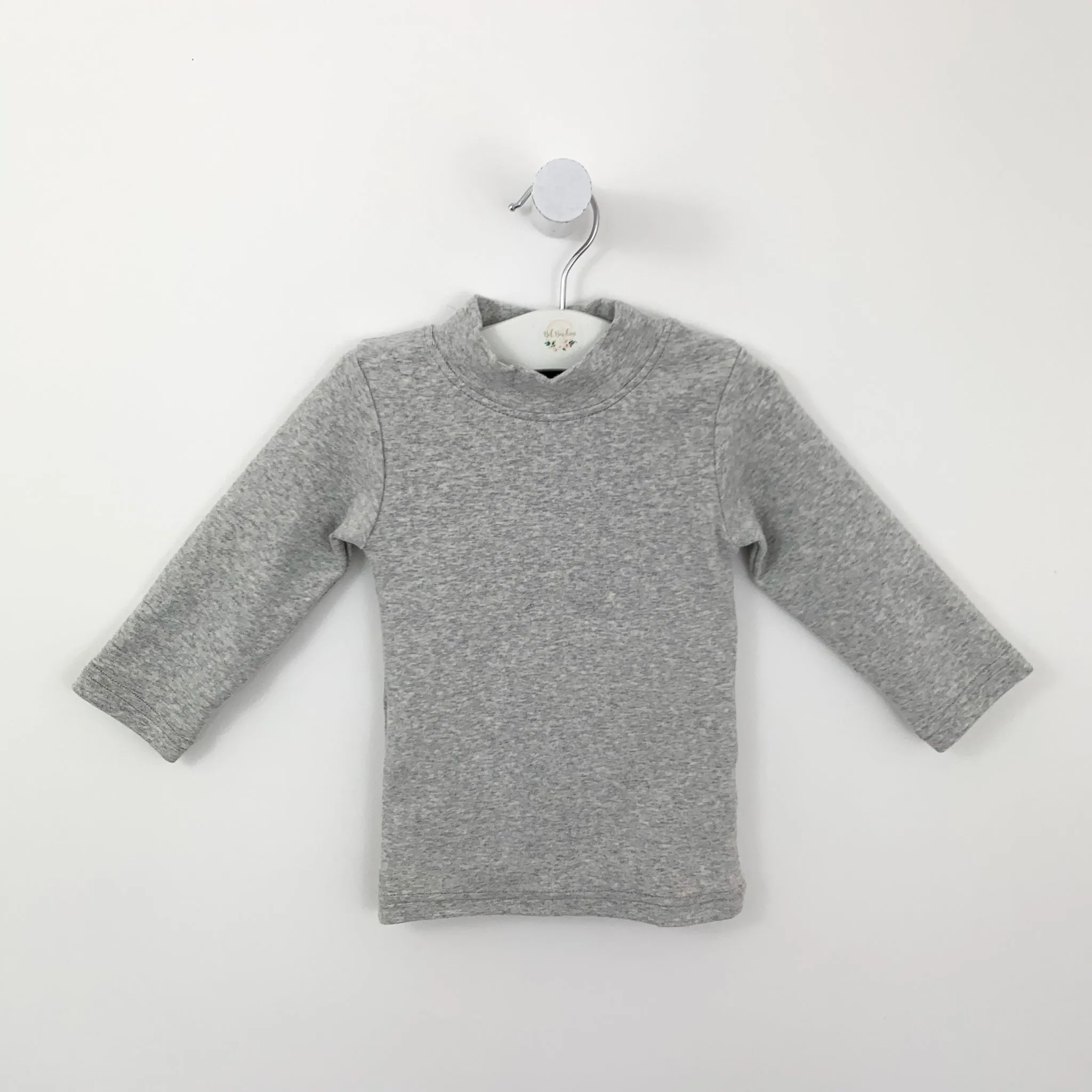 Boys Longline High Neck Sweater - Grey Marl