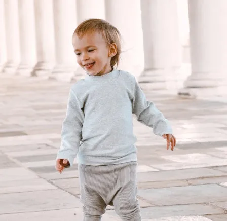 Boys Longline High Neck Sweater - Grey Marl