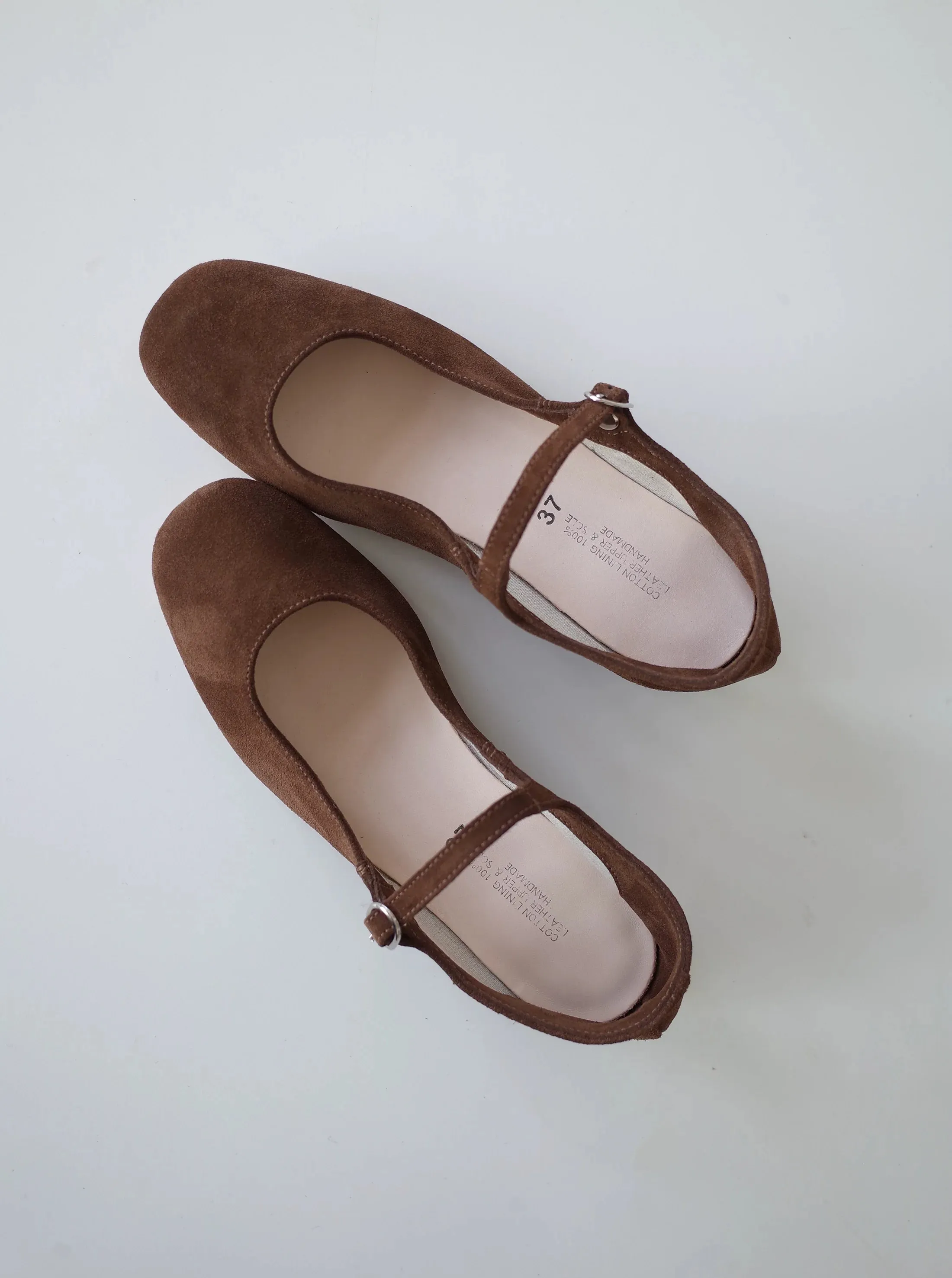 Brown Suede Mary Jane Flats