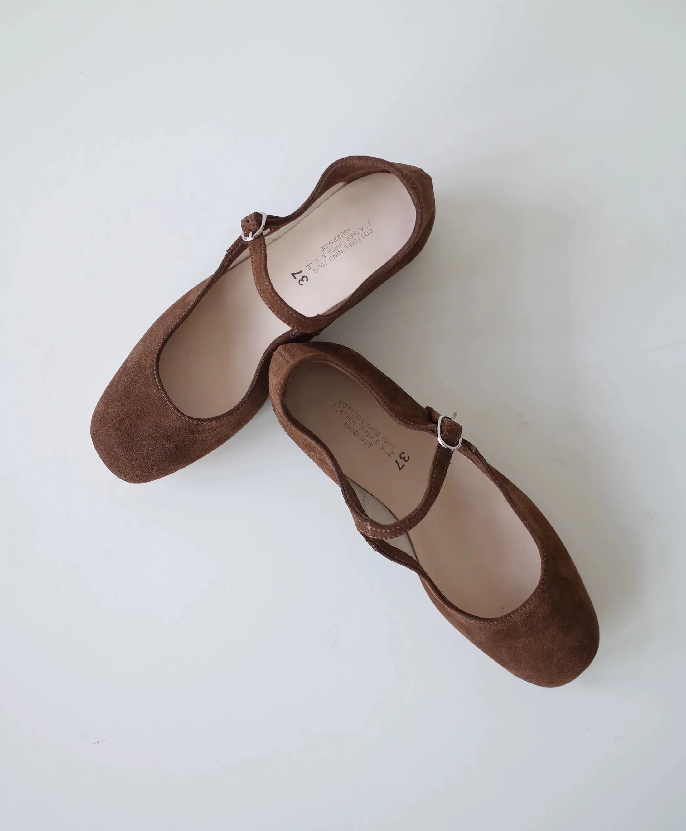 Brown Suede Mary Jane Flats