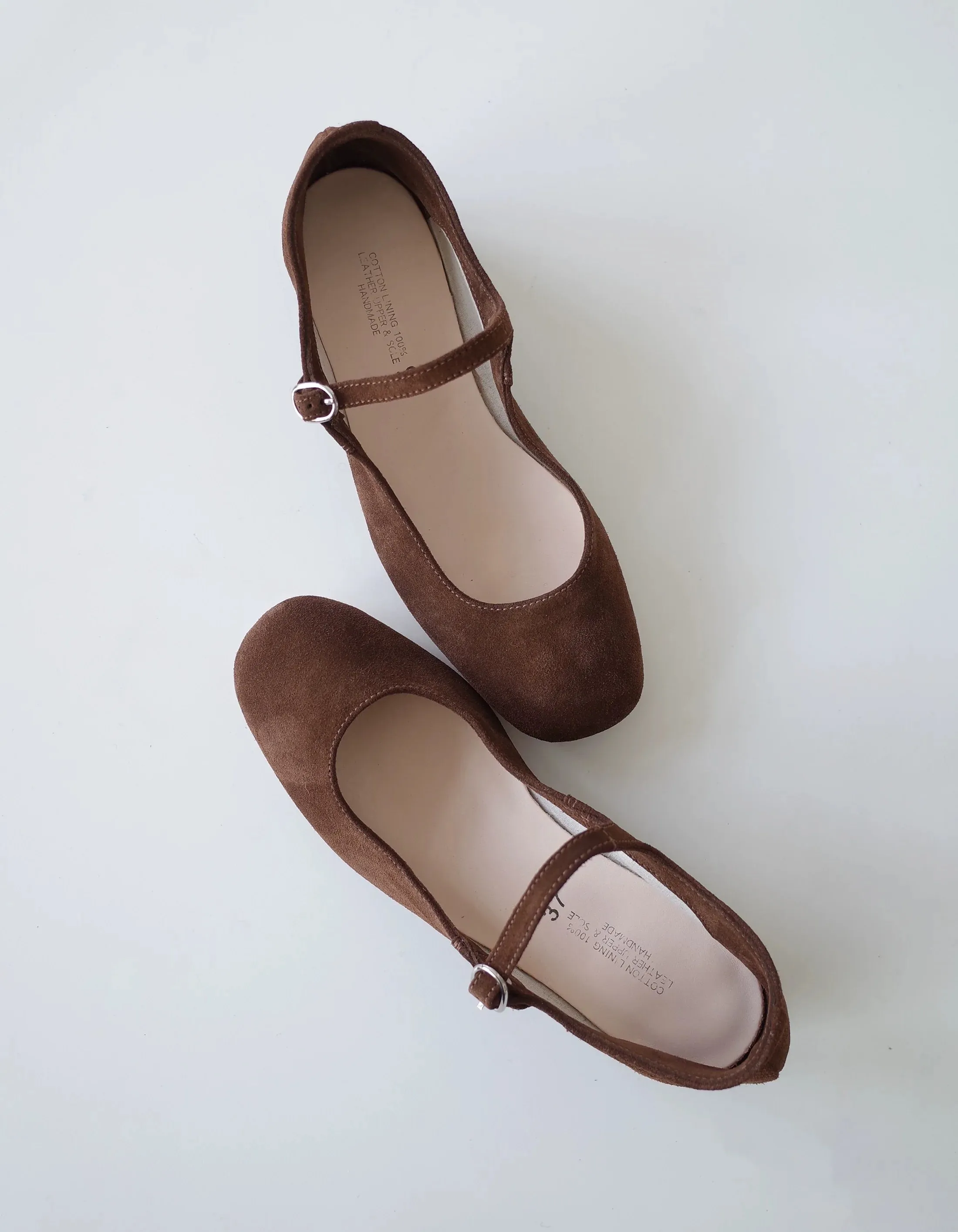 Brown Suede Mary Jane Flats